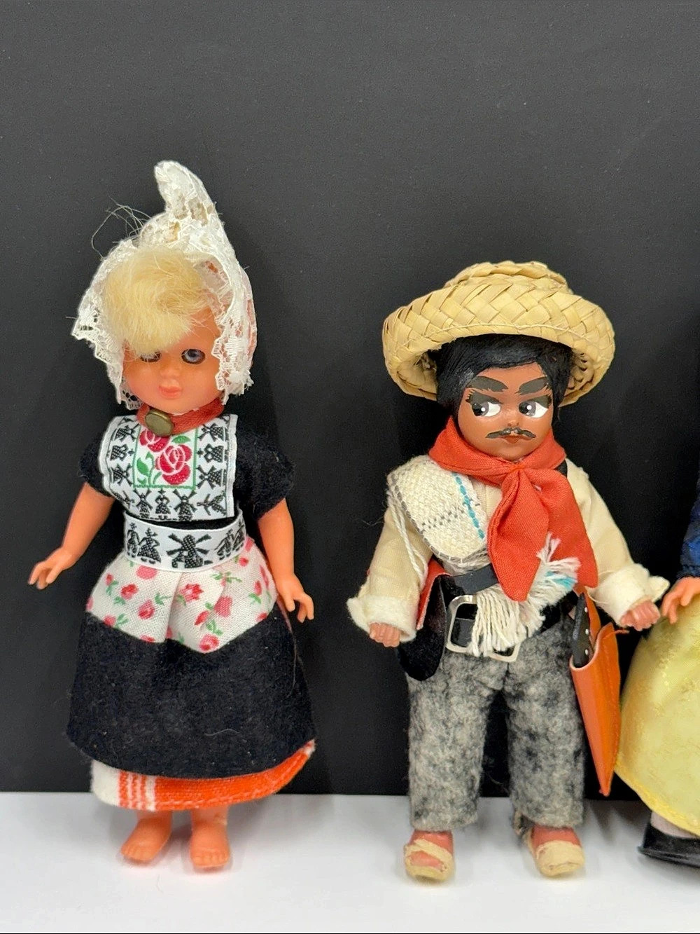 Vintage International Folk Costume Dolls Lot of 4 – 6” Souvenir Collectibles - Picture 2 of 5